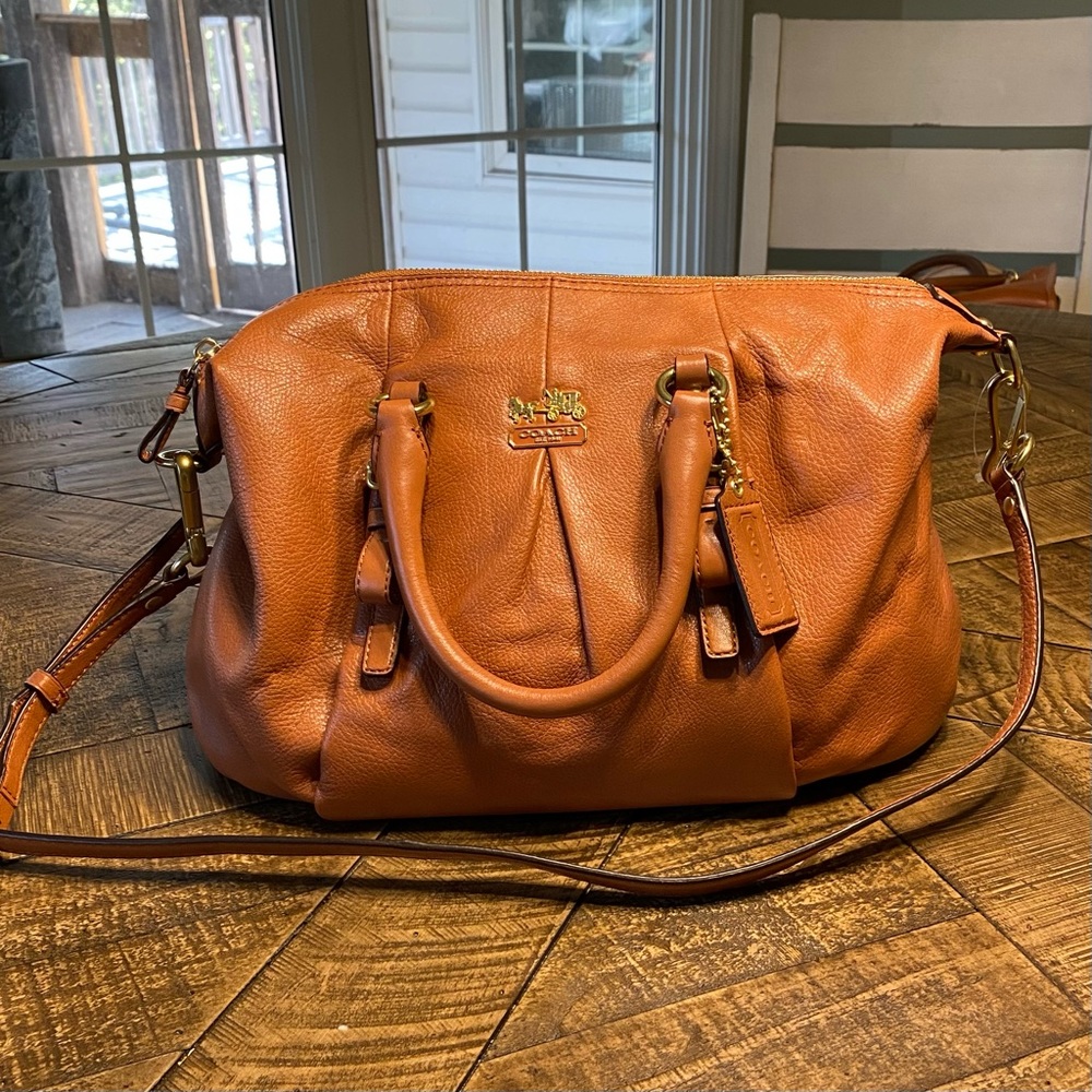 Coach Madison Juliette in Cognac with beautiful Red interior & Gold Hardware